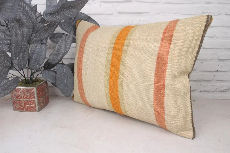 Home Decor Pillow, Christmas Pillow, Throw Kilim Pillow, Pillow for Sofa, 16x24 Beige Cushion Cover, Cushion Case - 4