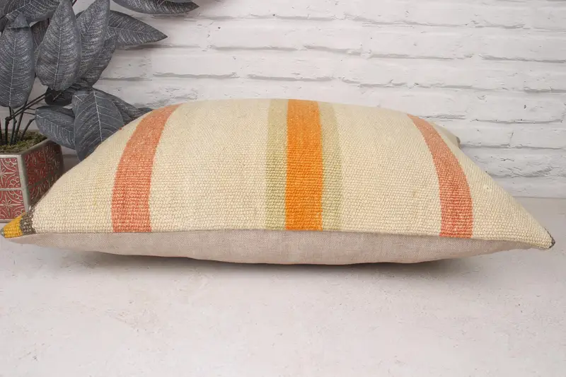 Home Decor Pillow, Christmas Pillow, Throw Kilim Pillow, Pillow for Sofa, 16x24 Beige Cushion Cover, Cushion Case - 5