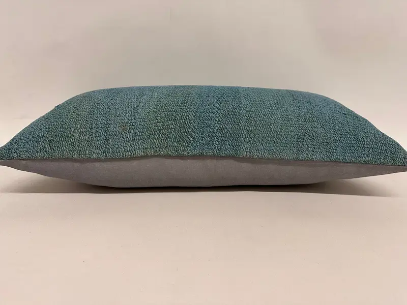 12x24 Blue Pillow Case, Rustic Pillow, Vintage Kilim Throw Pillow, Turkish Pillow, Pillow Cover, Vintage Pillow, Outdoor Throw Cushion Case - 5