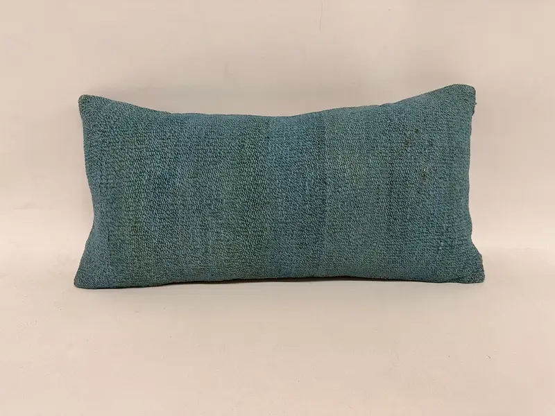 12x24 Blue Pillow Case, Rustic Pillow, Vintage Kilim Throw Pillow, Turkish Pillow, Pillow Cover, Vintage Pillow, Outdoor Throw Cushion Case - 1