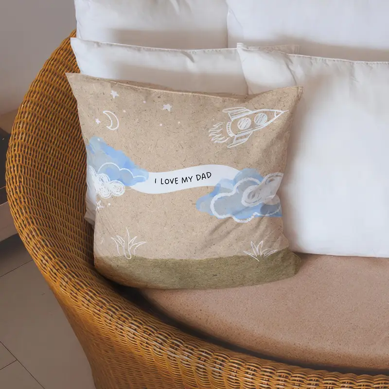 I Love My Dad Printed Pillow Cover, Cute Sky Dad Cushion, Dreamy Father’s Day Gift - 1