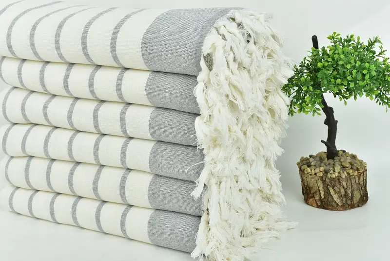 Beach Theme Bachelorette Party Gifts, Bath towel, Soft towel, Peshtemal Towel, 68x39 Cotton Striped Towel, Wedding Shower Gift, Turkish bath towel - 3