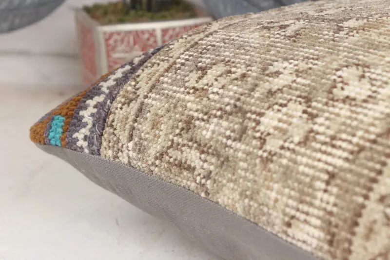 16x16 Brown Cushion Case, Kilim Pillow Cover, Cushion, Handmade Kilim Cushion, Ottoman Cushion Case, Ethnical Kilim Rug Pillow - 7