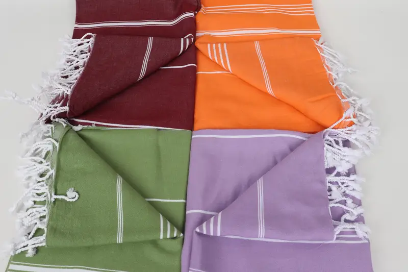 Travel Towel, Sand-free towel, Handmade Turkish Towel, Embroidered Towel, Monogram Beach Towel, Wedding Gift For Bride, 70x40 Cotton Striped Towel - 4