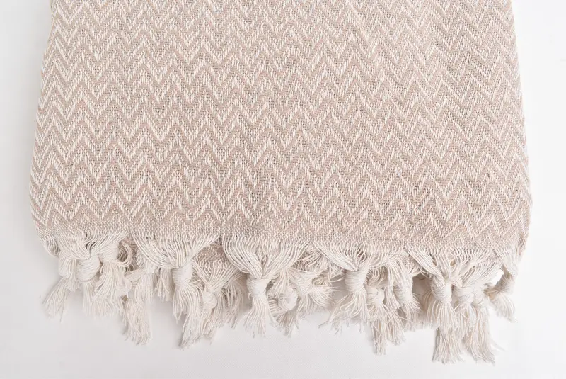 Boho Throw Blankets, 76x64 Cotton Zig zag Towel, Throw Blanket, Mother Of The Groom Gift, Wedding Hand Made Gift, Custom Wedding Gifts - 4