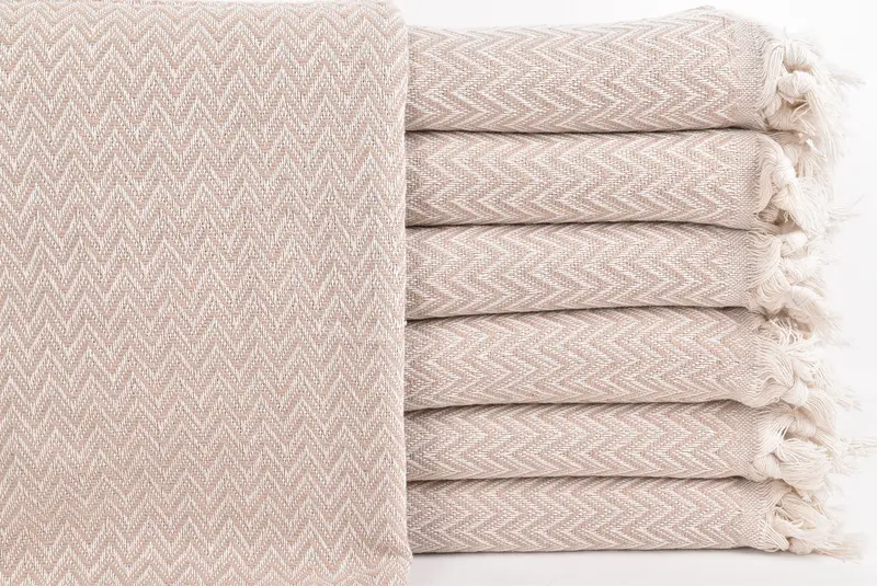 Boho Throw Blankets, 76x64 Cotton Zig zag Towel, Throw Blanket, Mother Of The Groom Gift, Wedding Hand Made Gift, Custom Wedding Gifts - 1