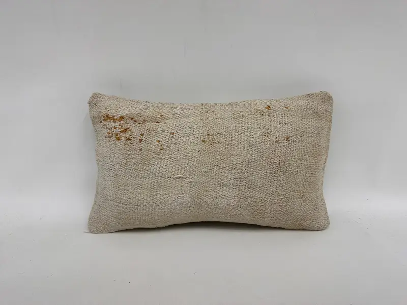 12x20 White Cushion Cover, Home Decor Pillow, Turkish Kilim Pillow, Pillow Case, Interior Designer Pillow, Luxury Pillow Cover - 1