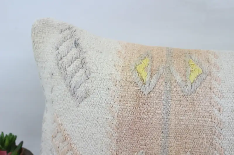 Home Decor Pillow, Kilim Cushion Sham, Accent Pillow, Vintage Kilim Throw Pillow, Bed Cushion Cover, 12x36 White Pillow Case, Cushion - 2