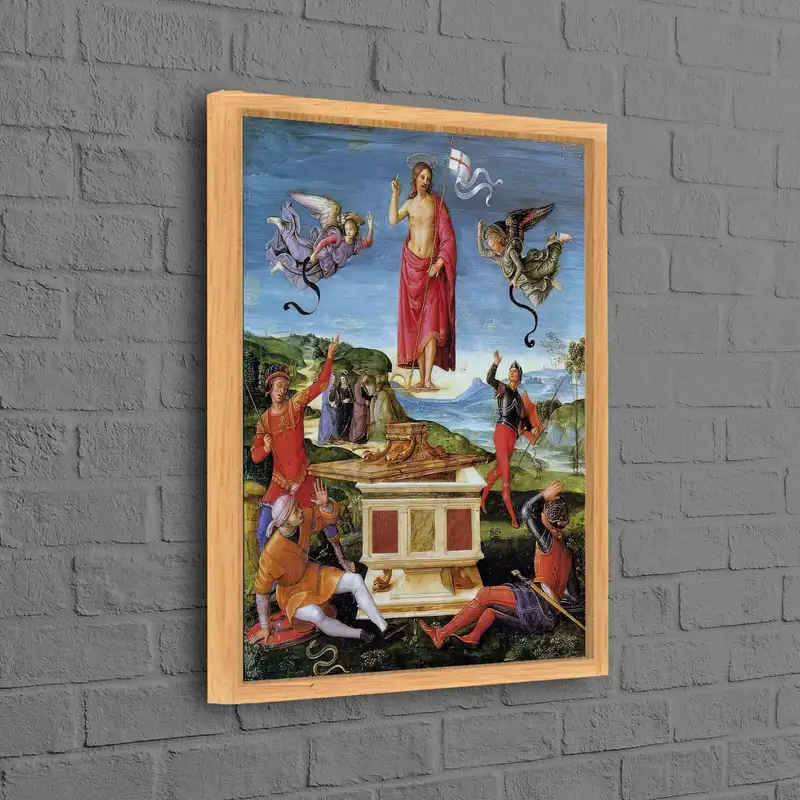 Lienzo Sagrado: Jesucristo Resurrección con Ángeles - Arte Moderno