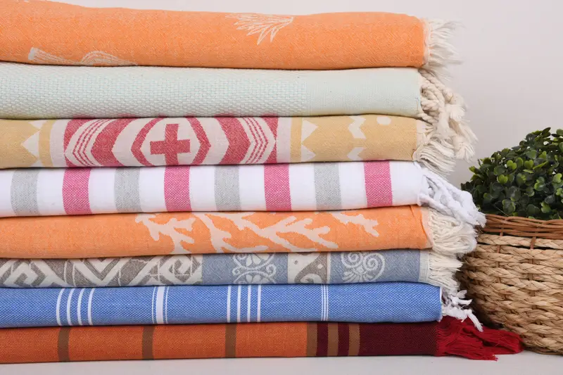 70x40 Cotton Set of 8 Towel, Bachelorette Party Gifts Bridesmaids, Beach towel, Turkish beach towel, Gift For Coworker, Gym Towel, Beach Size Towel - 2
