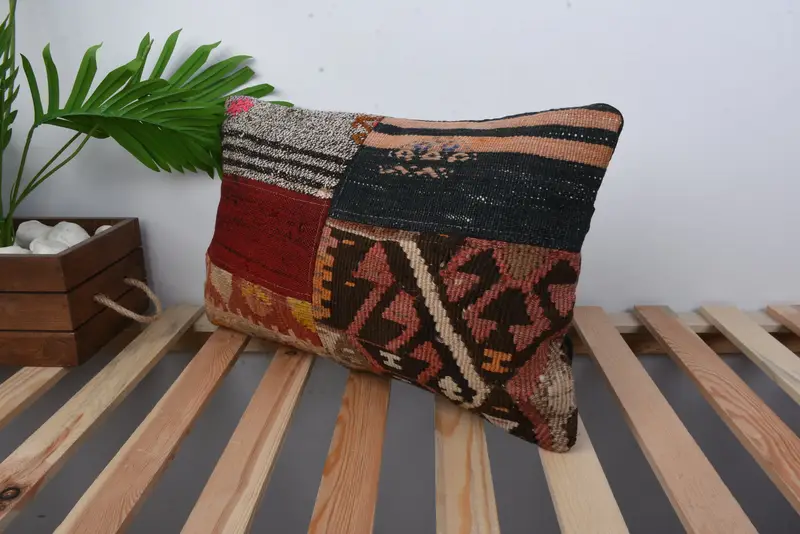 Chair Pillow, Pillow, 12x20 Red Cushion Case, Home Decor Pillow, Aztec Pillow, Tribal Pillow Cover, Turkish Pillow, Throw Kilim Pillow - 5