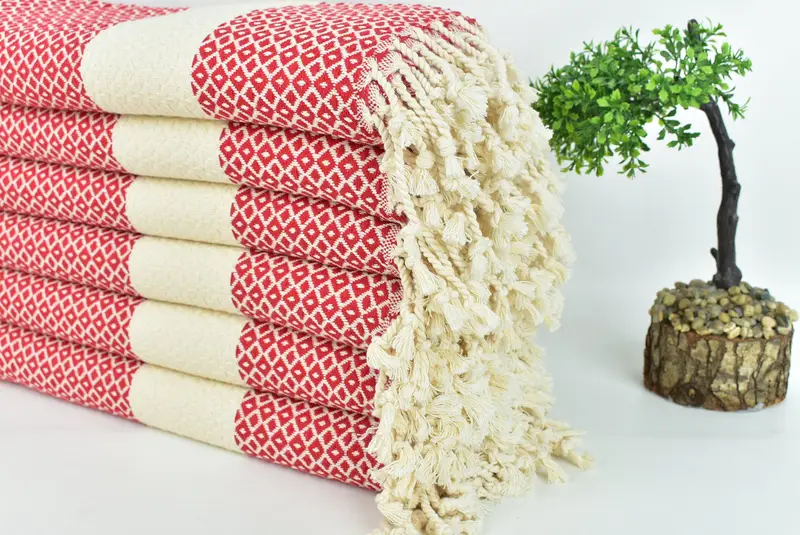 Holiday Towel, Wedding Day Gift For Bride, Peshtemal Towel USA, Gifts For Him, 70x40 Cotton Geometric Towel, Peshtemal Towel, Sand-resistant towel - 3
