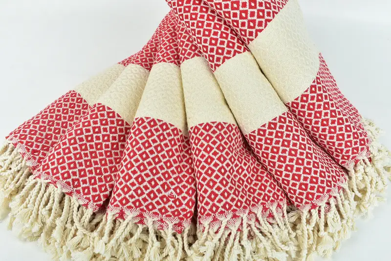 Holiday Towel, Wedding Day Gift For Bride, Peshtemal Towel USA, Gifts For Him, 70x40 Cotton Geometric Towel, Peshtemal Towel, Sand-resistant towel - 4