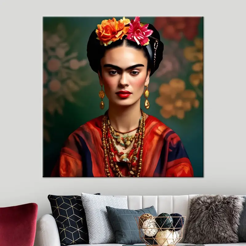 フリーダ・カーロの花のキャンバス: あなたの空間のための鮮やかなアート