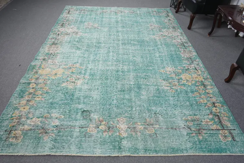 Alfombra Elegante Verde, Diseño Bordeado 2x3m