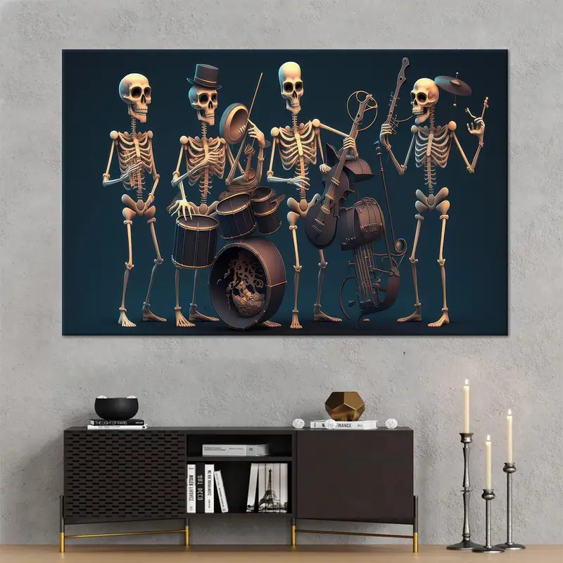モダンな抽象的なスカル キャンバス: 男の洞窟やゲーム ルームを高めます。
