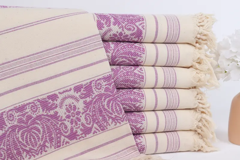 Scorpion Design Purple Linen Towel, 40x66 Inches, Industrial Style