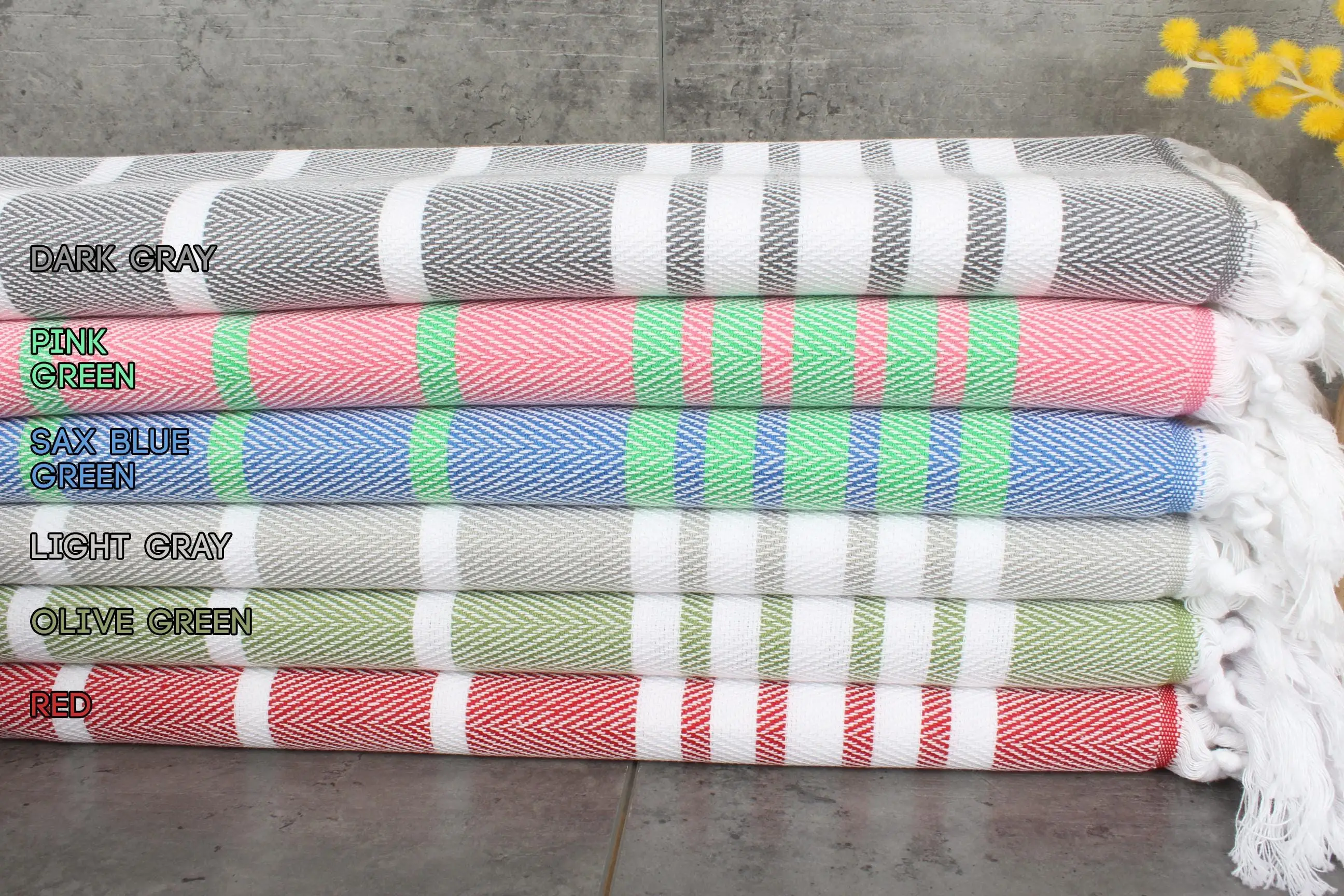 Wedding Gift Zig Zag Dish Towel Cotton Hand Towel, 20x40 - 1
