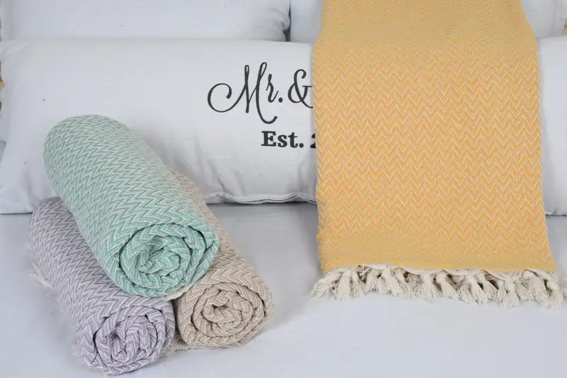 Gift For Mom, Bridesmaid Gifts, Halloween Bachelorette Party, 76x64 Cotton Zig zag Towel, Boho Throw Blankets, Gift For Wedding Day, Turkish Blanket - 4
