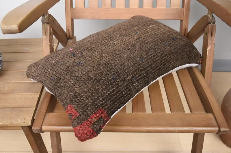 Pillow Sham, Vintage Pillow, Pillow for Sofa, 12x20 Brown Cushion, Personalized Gift Pillow Cushion Cover, Boho Pillow Sham Cover - 4