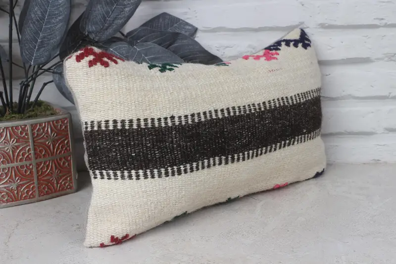 Traditional Pillow, 8x16 Beige Pillow Sham, Vintage Kilim Pillow, Pillow Case, Wholesale Pillow, Turkish Kilim Pillow, Pillow for Sofa - 4