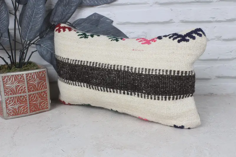Traditional Pillow, 8x16 Beige Pillow Sham, Vintage Kilim Pillow, Pillow Case, Wholesale Pillow, Turkish Kilim Pillow, Pillow for Sofa - 3