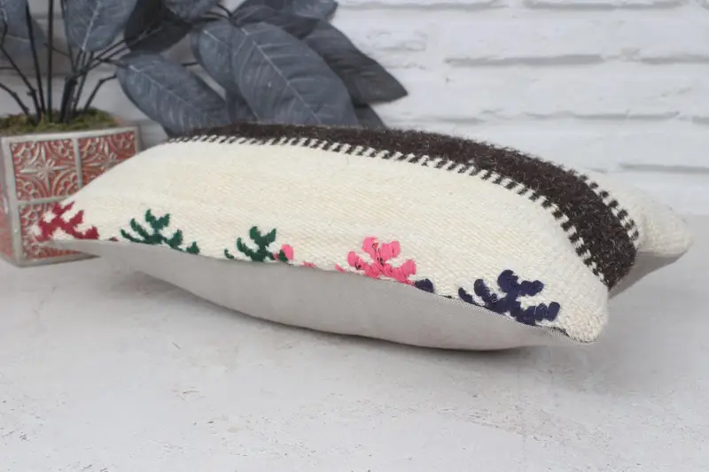 Traditional Pillow, 8x16 Beige Pillow Sham, Vintage Kilim Pillow, Pillow Case, Wholesale Pillow, Turkish Kilim Pillow, Pillow for Sofa - 6