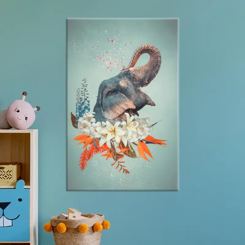 Moderne abstrakte Blumenleinwand: Elegante bedruckte Wandkunst