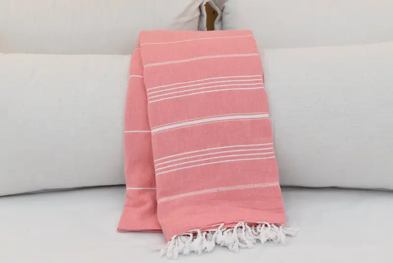 Boho Throw Blankets, Personalized Blanket, Sofa Cover, 96x80 Cotton Striped Towel, Bridal Shower Gift, Aesthetic Blanket, Customized Turkish Blanket - 4