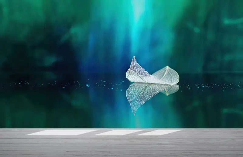 Elegant Printed Wallpaper: Nature's Leaf & Lake View