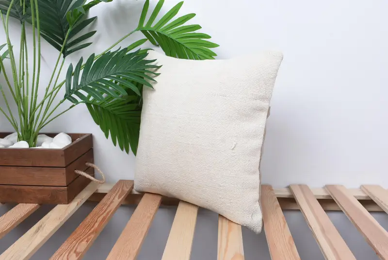 Cushion, Comfy Throw Pillow Case, 14x14 White Pillow Sham, Vintage Kilim Throw Pillow, Boho Pillow, Interior Designer Pillow - 5