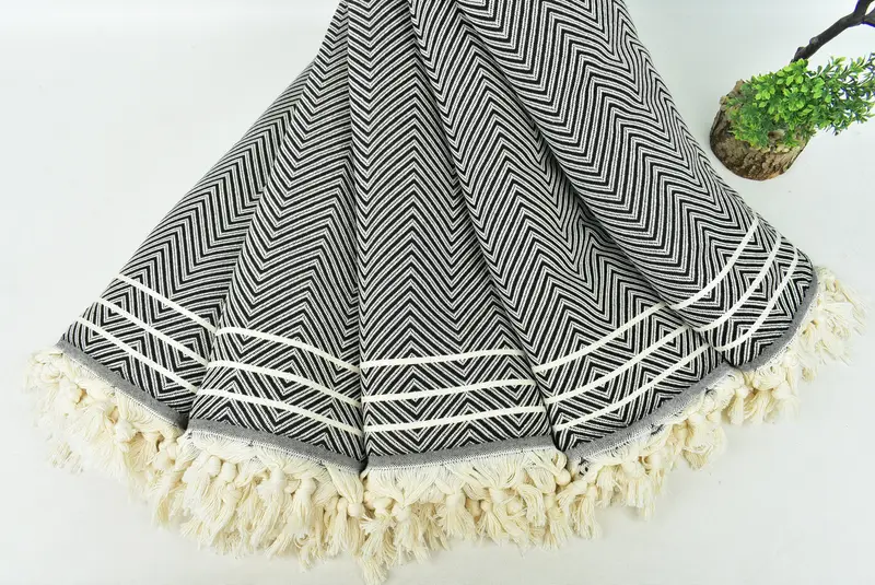 Organic Beach Blanket, 96x70 Cotton Diamond Towel, Bohemian Bedspread, Personalized Gifts, Family Gift Basket, Custom Blanket, Housewarming Gift - 4