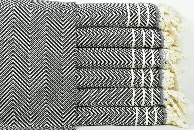 Organic Beach Blanket, 96x70 Cotton Diamond Towel, Bohemian Bedspread, Personalized Gifts, Family Gift Basket, Custom Blanket, Housewarming Gift - 1