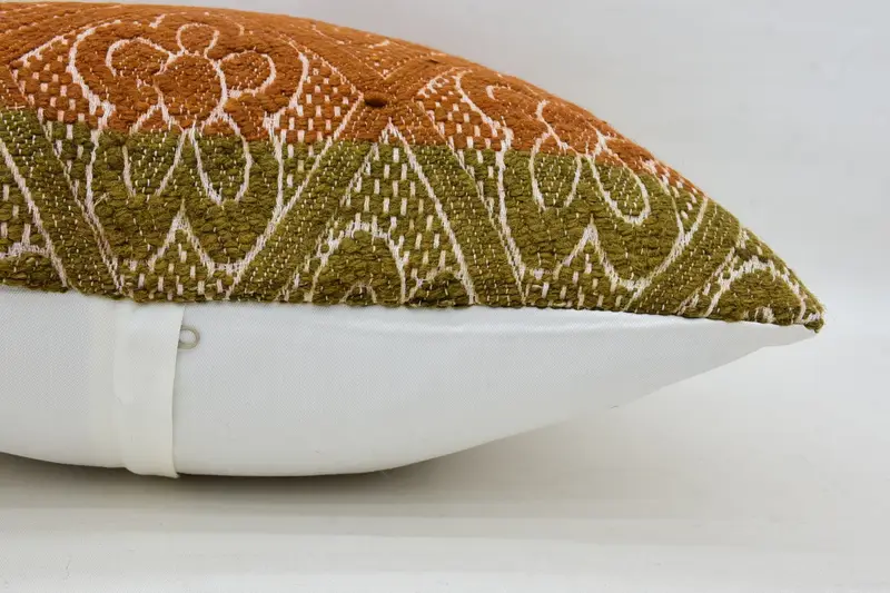Outdoor Pillow Sham, Boho Pillow Sham Cover, Vintage Kilim Throw Pillow, Kilim Pillow, Cushion Case, 20x20 Orange Cushion Case - 5