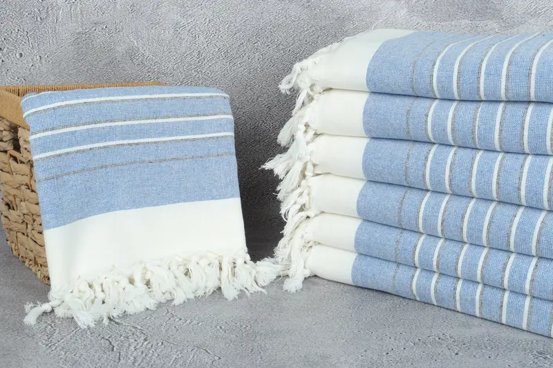 Turkish beach towel, Embroidered Towel, Wedding Towel, Merry Christmas Gifts, Home Decor Gifts, 68x40 Cotton Striped Terry Towel, Hammam Towel USA - 3