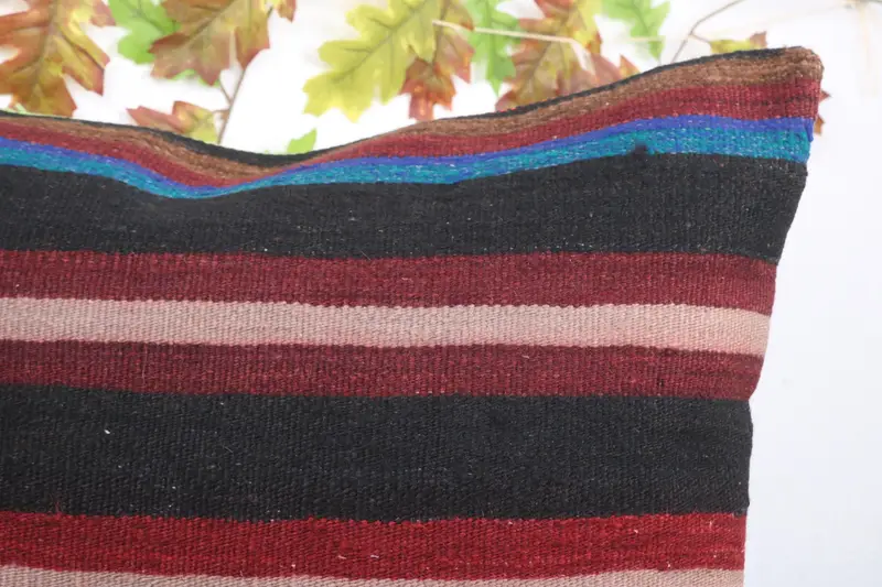 Pillow Sham, Throw Kilim Pillow, Pillow for Couch, Ethnical Kilim Rug Pillow, Outdoor Throw Cushion Cover, 24x24 Red Cushion Case - 5