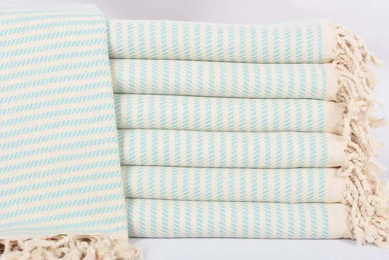 Personalized Turkish Beach Towel Mint Polka Dot, 70x40 Inches