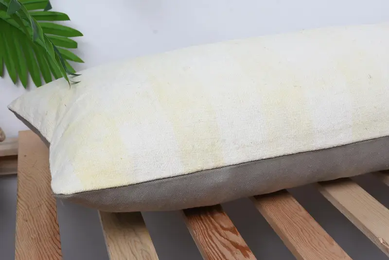 Pillow Sham, 12x36 White Pillow Cover, Interior Designer Pillow, Handwoven Pillow Cover, Bright Pillow Cover, Pillow for Sofa, Gift Pillow - 6