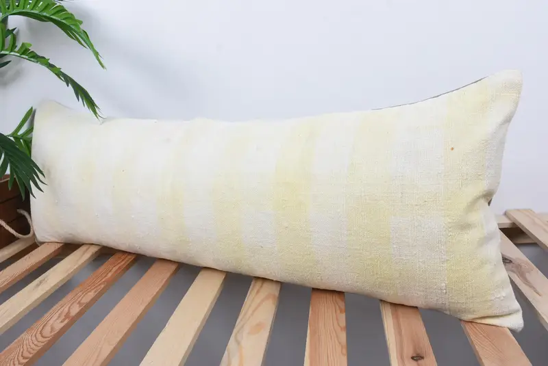 Pillow Sham, 12x36 White Pillow Cover, Interior Designer Pillow, Handwoven Pillow Cover, Bright Pillow Cover, Pillow for Sofa, Gift Pillow - 5