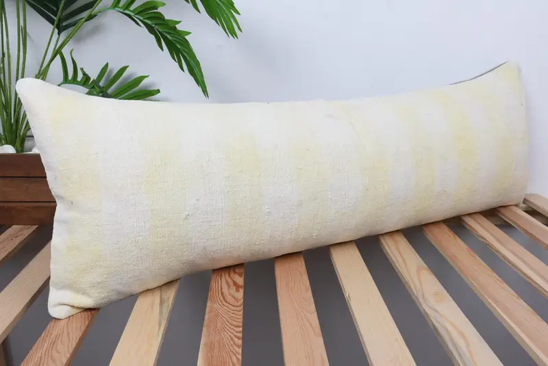 Pillow Sham, 12x36 White Pillow Cover, Interior Designer Pillow, Handwoven Pillow Cover, Bright Pillow Cover, Pillow for Sofa, Gift Pillow - 4