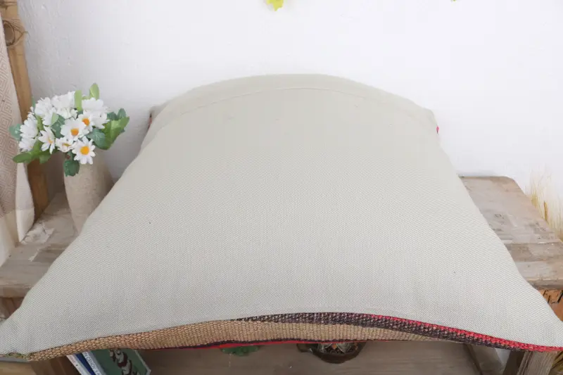 Yoga Pillow Case, 20x20 Beige Pillow Cover, Customized Pillow Sham, Interior Designer Pillow, Pillow, Antique Pillows, Vintage Kilim Pillow - 7