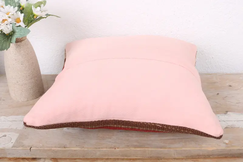Turkish Kilim Pillow, Art Deco Pillow Sham, Ethnic Throw Pillow Cover, Vintage Kilim Pillow, 12x12 Brown Pillow, Vintage Kilim Throw Pillow, Pillow - 7