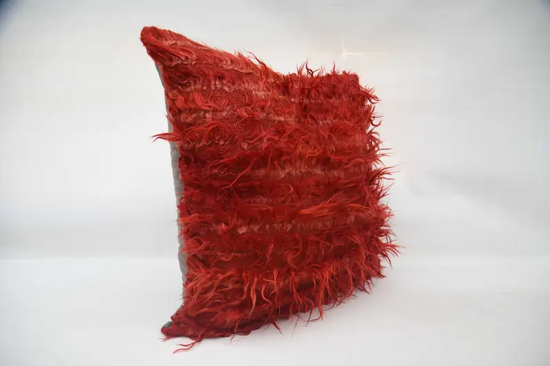 Gift Pillow, Pillow for Couch, Pillow, Handwoven Cushion, Comfy Throw Cushion, Chair Cushion Cover, Interior Designer Pillow, 32x32 Red Pillow Case - 3