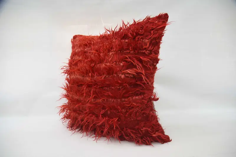 Gift Pillow, Pillow for Couch, Pillow, Handwoven Cushion, Comfy Throw Cushion, Chair Cushion Cover, Interior Designer Pillow, 32x32 Red Pillow Case - 6