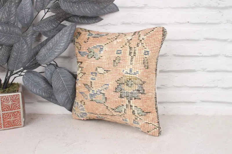12x12 Orange Cushion Cover, Pillow Sham, Kilim Cushion Sham, Home Decor Pillow, Kilim Pillow Cover, Traditional Cushion Case - 4