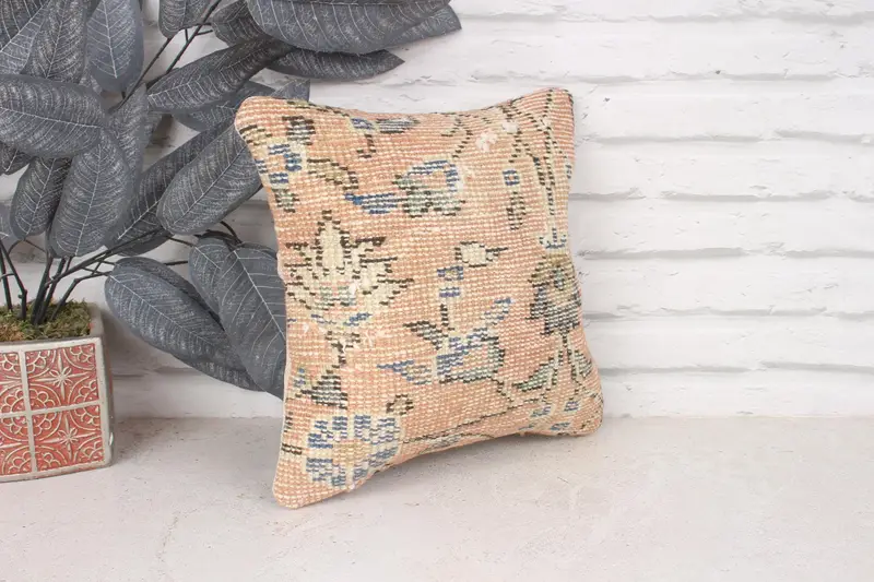 12x12 Orange Cushion Cover, Pillow Sham, Kilim Cushion Sham, Home Decor Pillow, Kilim Pillow Cover, Traditional Cushion Case - 3