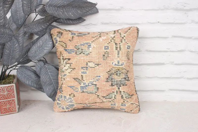 12x12 Orange Cushion Cover, Pillow Sham, Kilim Cushion Sham, Home Decor Pillow, Kilim Pillow Cover, Traditional Cushion Case - 1
