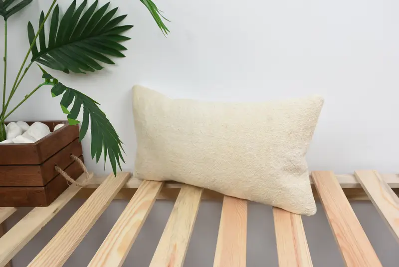 Home Decor Pillow, Pillow for Sofa, Cozy Throw Cushion, Cushion, Outdoor Cushion Case, Vintage Pillow, Patio Pillow Cover, 8x16 White Cushion - 5