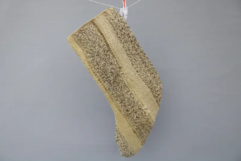 Beige & Brown Christmas Ornament Stocking, Festive Holiday Stocking