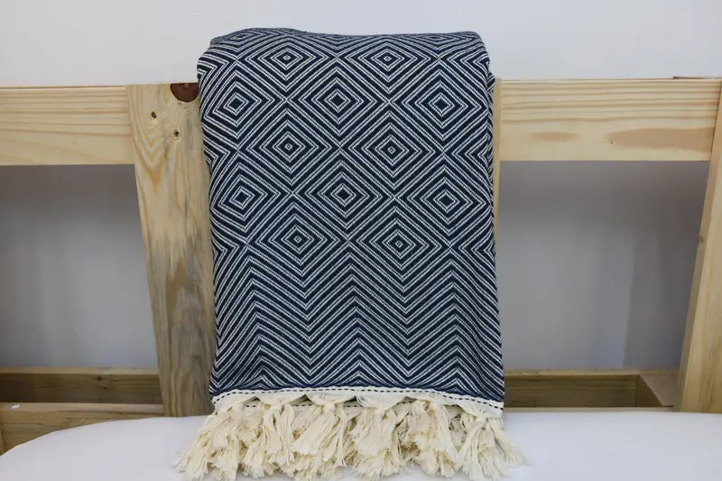 92x80 Cotton Diamond Towel, Personalized Bridesmaid Gift, Custom Wedding Gifts, Personalized Blanket, Decorative Blanket, Girl Trip Party Favor - 7